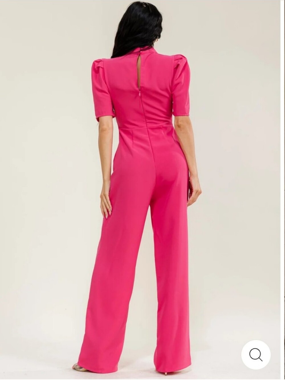 Sugarlips Women's Pink High Neck Wide Leg Bow Jumpsuit Event Evening Sz L - Picture 2 of 13